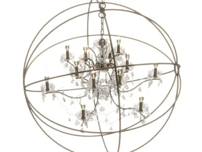 Geneva 18 Light 44 inch Wide Crystal Chandelier 3D model