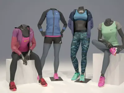 Woman mannequin Nike pack 3 3D model