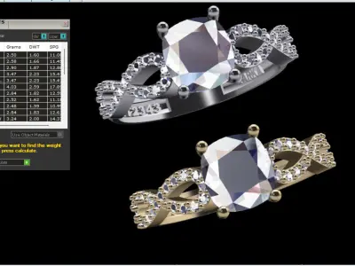 Goldsmith Rad Elegant Jewelry Ring 3D Model  3D model