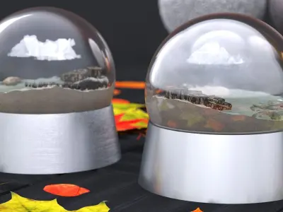 SANDY WHITE BEACH GLOBE 2025 3D model