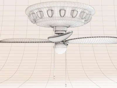 laos Antique Ceiling Fan Low-poly 3D model