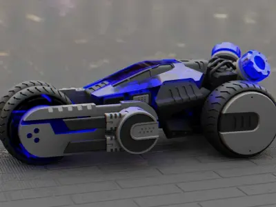 SCI-FI CONCEPT VEHICLE S-100  RIGGED 3D model