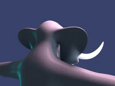 Stylized Elephant NoRig Low-poly 3D model