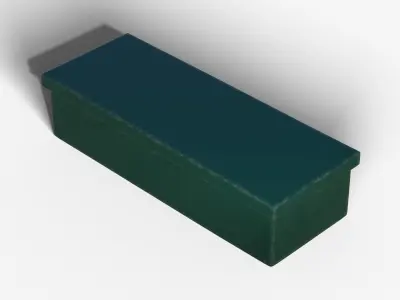 Box Green Metal Long Low-poly 3D model