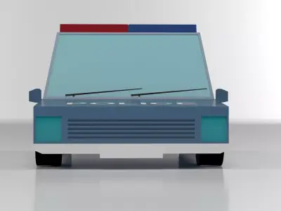 Police Car Low-Poly 3D Model Free low-poly 3D model