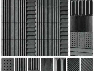 Volcanic Stone Wall Tiles 3D model