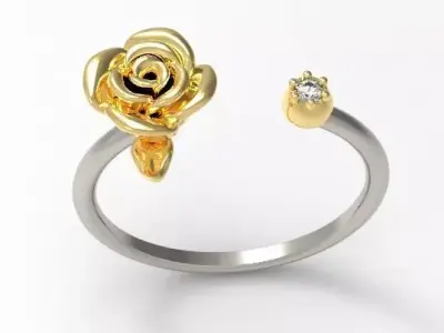 Vintage rose ring 3D print model