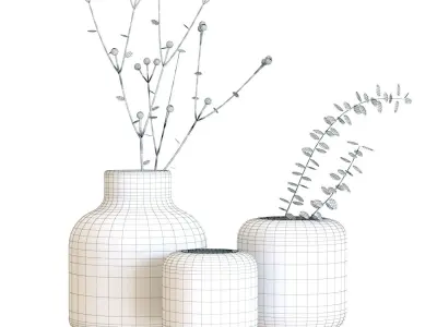 Crate and Barrel Poe and Daydream Vases 3D model