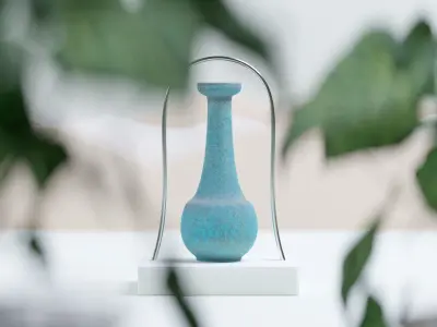 Long neck green vase 3D model