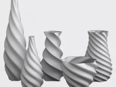 Twirl Vase 3D print model 3D model