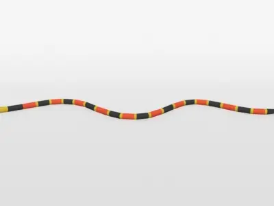 Low Poly Cartoon Coral Snake Low-poly 3D model
