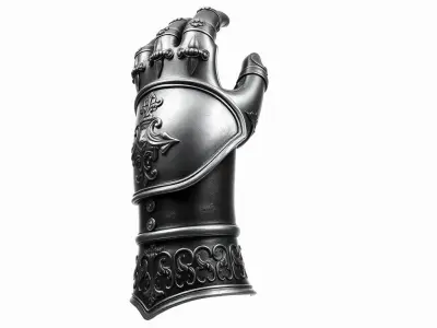 Medieval Armor Gauntlet Sculpture Decorative model pack Low-poly 3D model