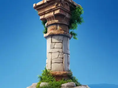 Stylized Pillars 3D model