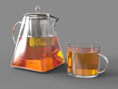Clear Glass Teapot 3D model