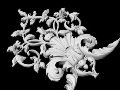 Central decor ornament for furniture 3D model 879