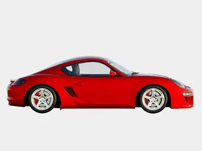 RUF 3400K 2011 Based on Porsche Cayman Type 987 Low-poly 3D model