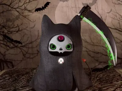 Halloween Cat Free 3D model