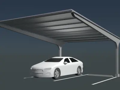Solar carport 25U02 3D model