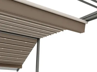 Motorized Pergola 3a composite grey metalic 3D model