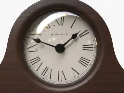 Mantel Clock Table Clock Traditional Wood Quartz Tabletop Mantel 3D model
