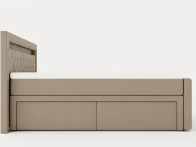 Franco Bed Package 180x200 Co Storage Led Lighting Beige Low-poly 3D model