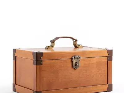 Vintage Wooden Suitcase model pack Low-poly 3D model