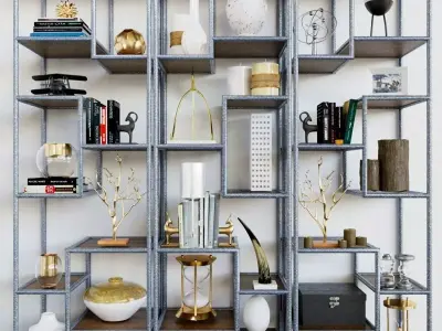 Set - 33 bookcases for living room 3D model