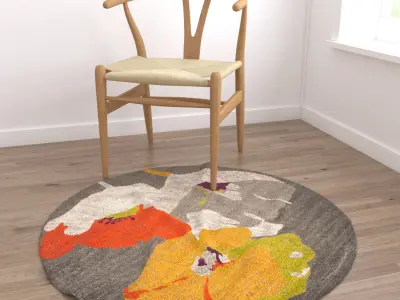 Round Rug Set 295 3D model