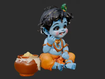 Baby Krishna 3D Printable Figurine  High-Detail  STL Model  3D print model