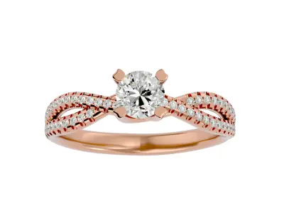 Solitaire ring model 3D print model 2