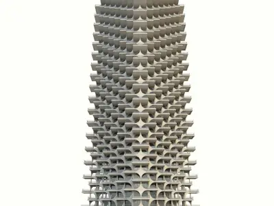 tel aviv residential tower Low-poly 3D model