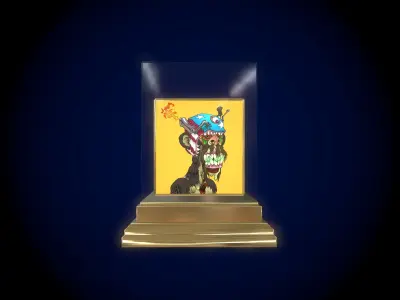 Mutant Ape 9 Gold Club Low-poly 3D model