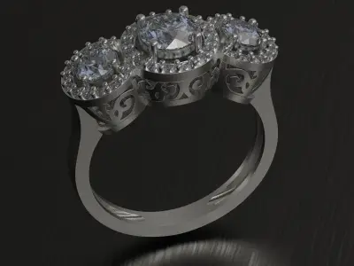 diamond ring Free 3D print model order