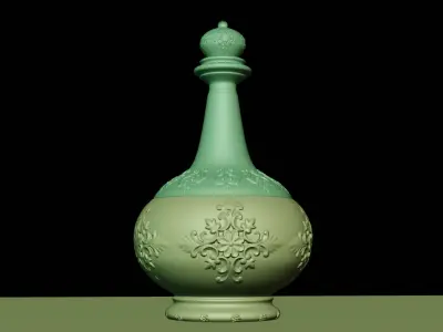 Chinese golden pot jar vase  3D model