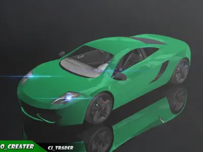 Low-Poly Racing Car McLaren MP4-12C 3d model Low-poly 3D model