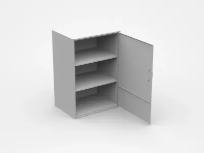 Storage Cabinet For Industrial Tools And Parts Open Door 3D model