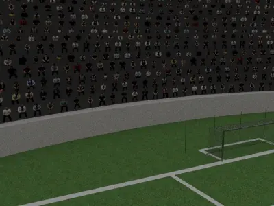 FootBall Stadium full Model with audience 3D model