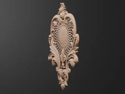 Flower Decor for wood carving 3D print model get