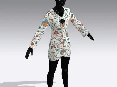 Woman Cloth Dress Low-poly 3D model