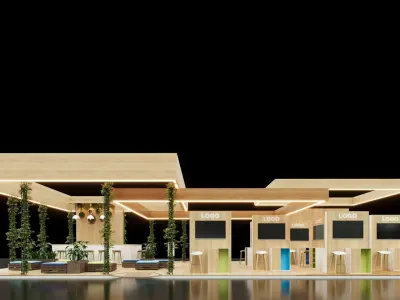 Exhibition Stand - 19m x 10m 3D model - 190m 3D model  3D model