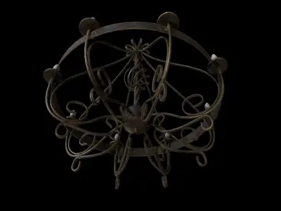 Forged Chandelier Low-poly 3D model