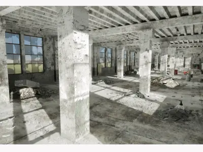 Abandoned Factory Low-poly 3D model