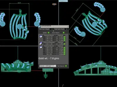 Pendant Earrings combo - 1176 3D print model