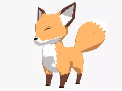 TOON FOX Low-poly 3D model