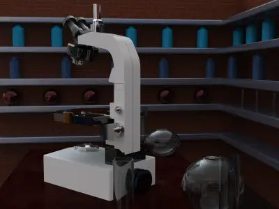 PBR Microscope Asset Perfect for Medical Laboratory  Free low-poly 3D model