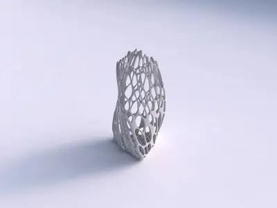 Vase twist triangle with cracked organic lattice  3D print model
