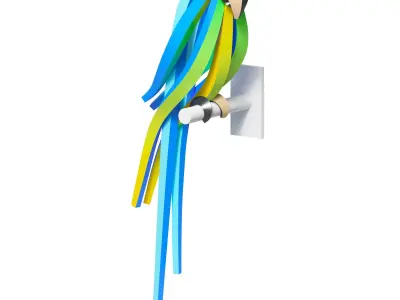 Blue Parrot Statue 3D model