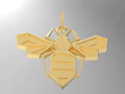 bee pendant enamel 3D print model