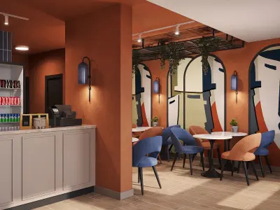 Cafe restaurant interior design 3D model