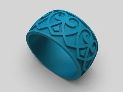 design Women ring with ornament 3dm stl 3D print model Free 3D print model